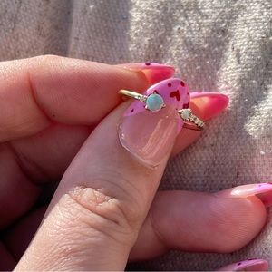 Wwake · Open Opal & Diamond Ring (catbird - 14k solid gold - opals and diamonds)